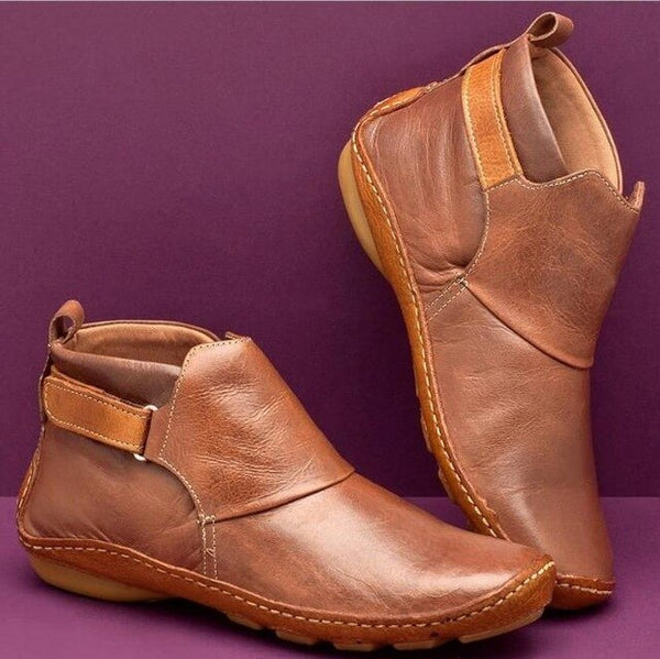 womens leather wedge boots