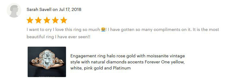 Engagement ring 5 star customer testimonial