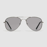 spawellnessmagazine Italic Logo Aviator Sunglasses | Silver / Smoke