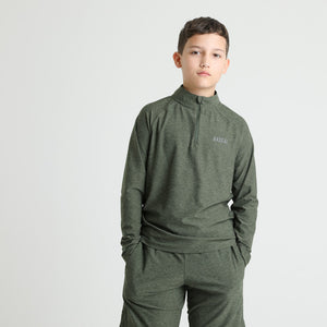 Boys Shadow LS HZ Funnel Top | Khaki Marl