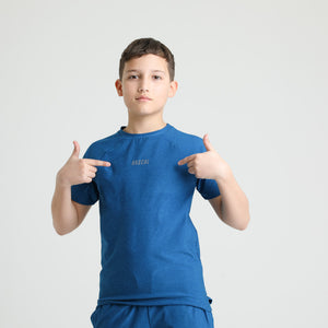 Boys Shadow Tee | Blue Marl