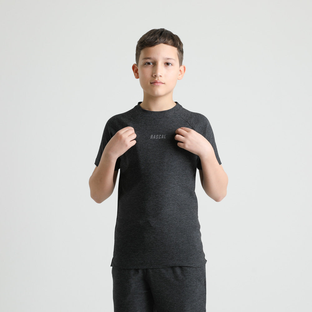 Boys Shadow Tee | Black Marl