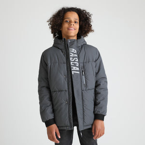 Boys Matrix Padded Jacket | Charcoal