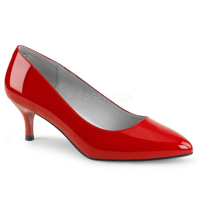 red kitten heel court shoes