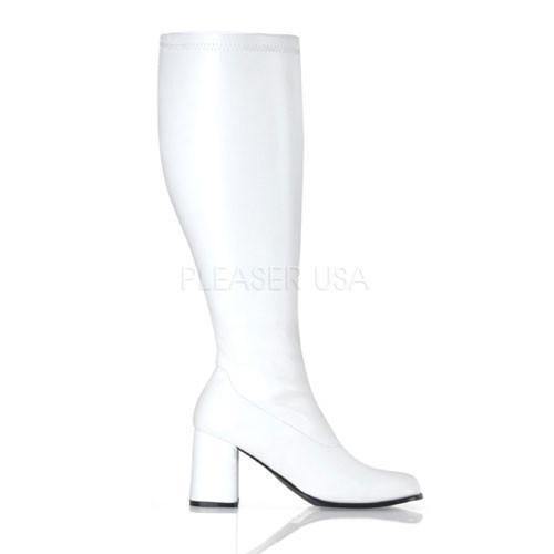 white knee high boots wide calf