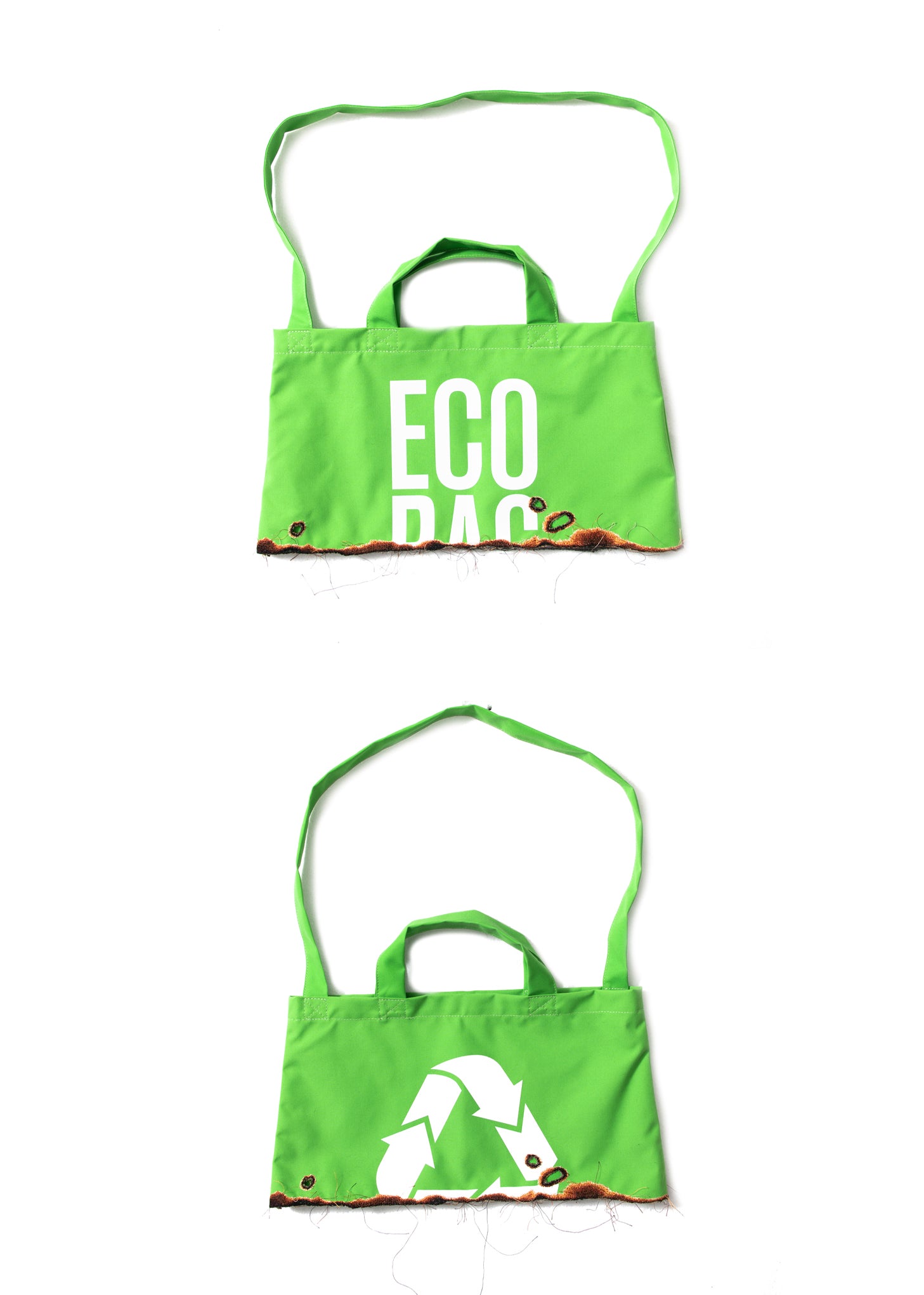 Green BURNING EMBROIDERY ECO BAG