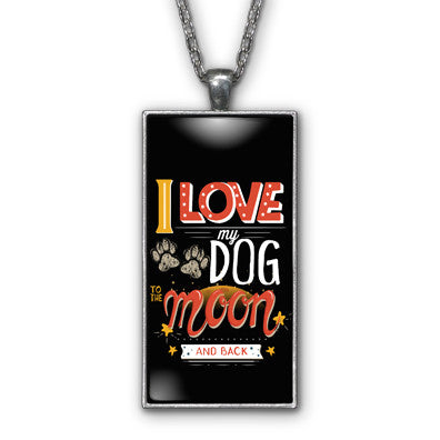 Love My Dog Moon Pendant Necklace Jewelry