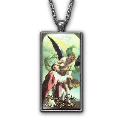 Saint John the Apostle Painting Religious Pendant Necklace Jewelry