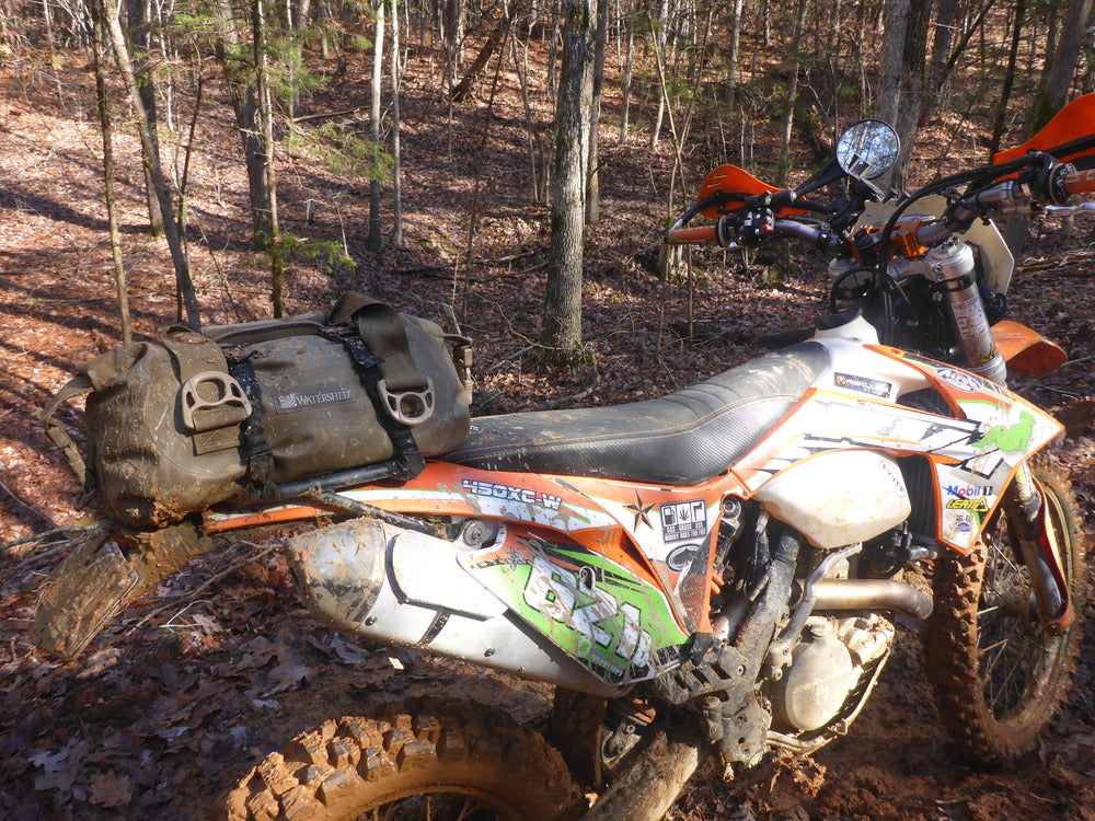 Mondo UL Straps with Watershed Ocoee Drybag on a KTM 450 XC-W