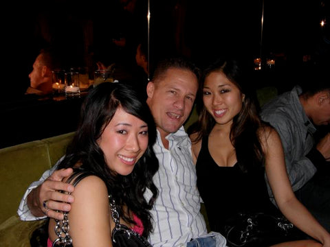 2 Cute Asian girls sitting in Masculine Man's Lap at Club!