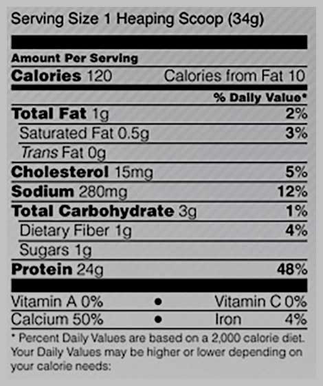 Optimum Nutrition Casein Facts