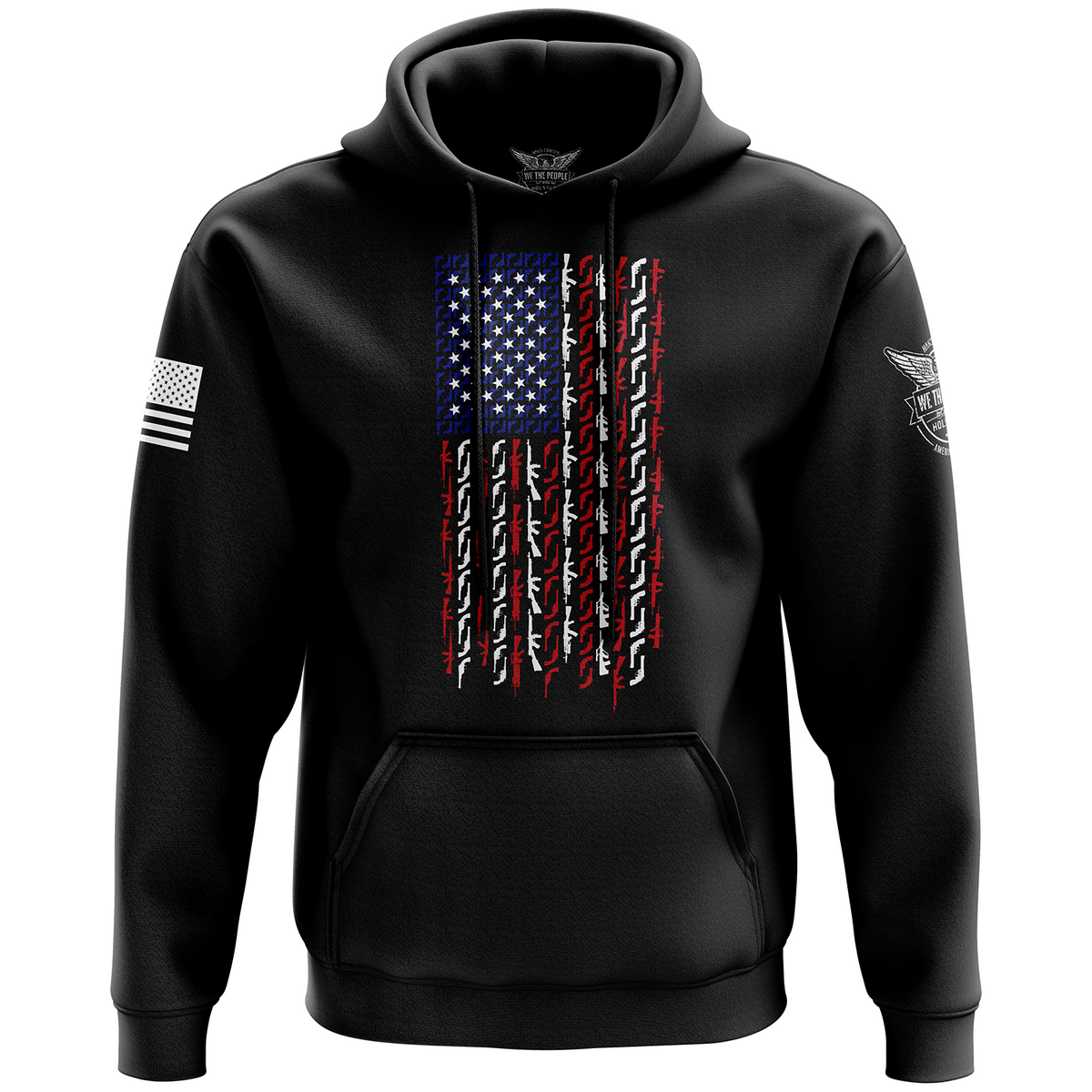 FOECBIR American Flag Shotgun Lady Sweatshirt Pullover Hooded with Pocket 
