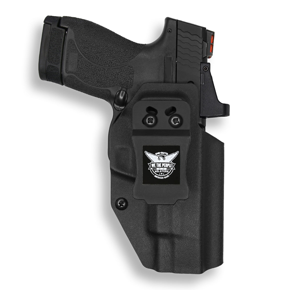 Black Leather Belt Slide Gun Holster fits Smith & Wesson M&P Shield 45,40 9mm 