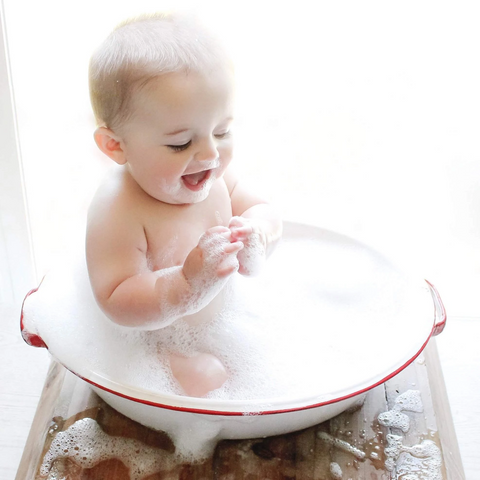 baby taking a bath