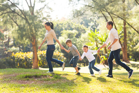 Parents taking their kids out for exercise