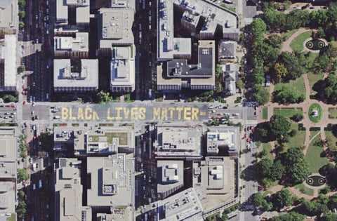 Black Lives Matter aerial view of D.C. plaza from Google maps
