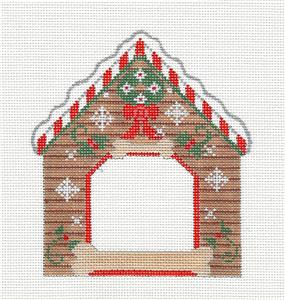 Canvas- DOG HOUSE Picture Frame Dog Bone HP Needlepoint Ornament by CH Designs ~ Danji