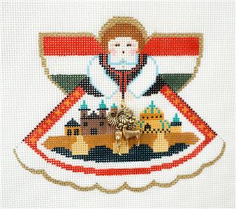 Angel~ COUNTRY OF HUNGARY Angel & Charms handpainted Needlepoint Canvas Painted Pony **MAY NEED TO BE SPECIAL ORDERED**