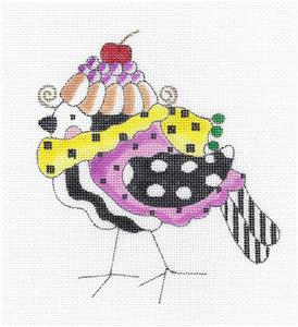 Canvas~CHARLOTTE the Bird Ornament handpainted Needlepoint Canvas by Mile High Princess