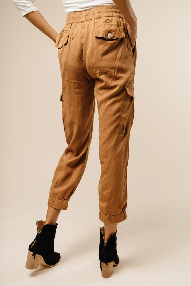 brown cargo joggers