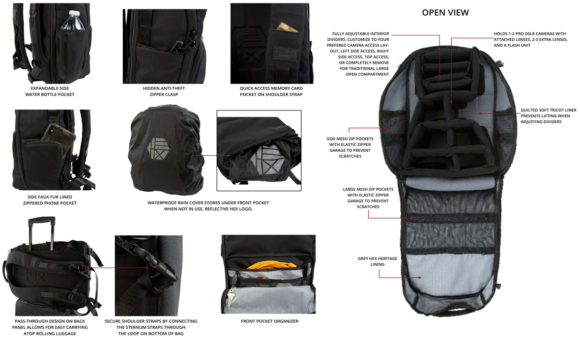 The Ranger Clamshell DSLR Backpack - Details 2