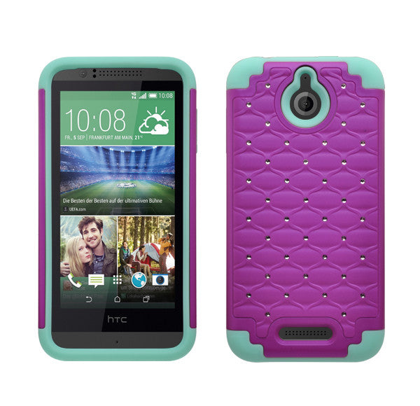 rechter avontuur vernieuwen HTC Desire 510 Case, Diamond Rhinestone Slim Hybrid Case - Purple/Teal –  SPY Phone Cases and accessories