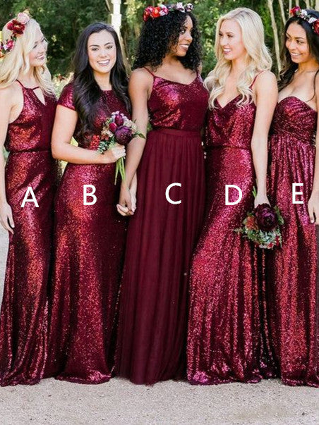 sparkly red bridesmaid dresses