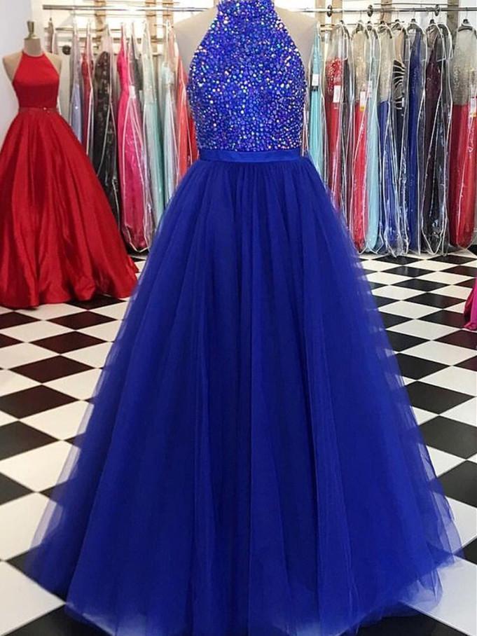 royal blue prom gowns