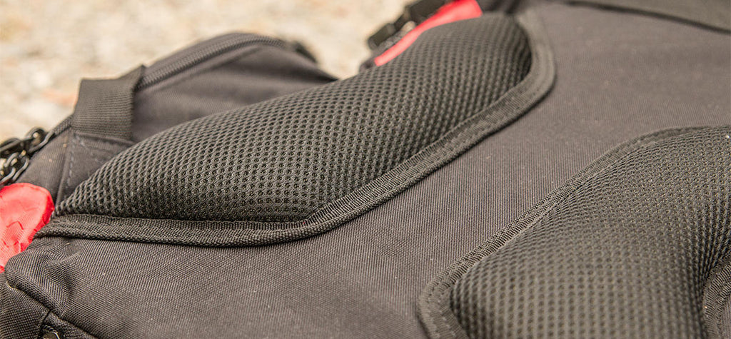 super comfortable back padding on the piscifun fishing tackle backpack