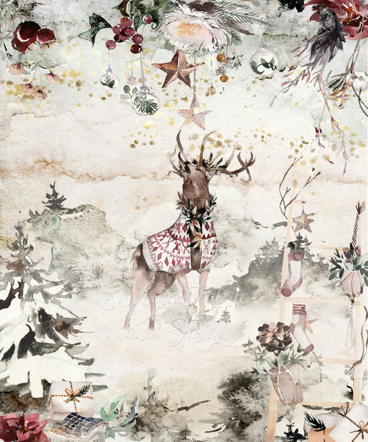 Sweater Elk panels - Cotton Woven