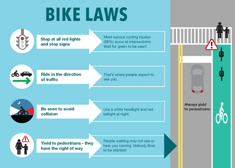 bike laws : link to NYC DOT bike safety page
