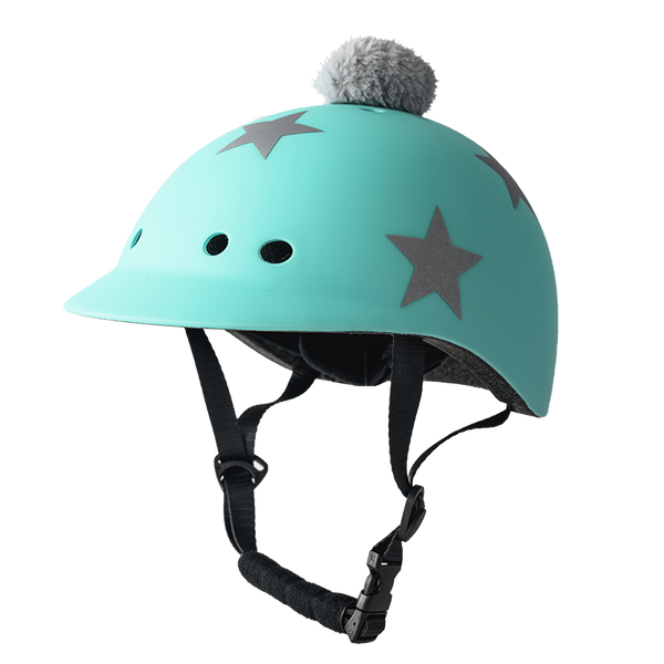 turquoise cycle helmet