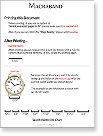 Macraband Watch Width Measurement Guide Printable PDF