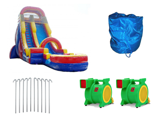 22'h screamer inflatable slide with blowers and accessories