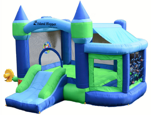 island hopper bounce house with shady play game room