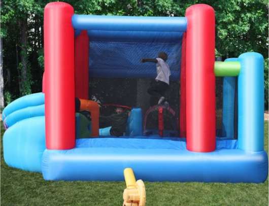 KidWise Celebration Bounce House and Tower Slide rear view