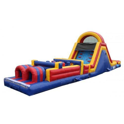 inflatable obstacle course with water slide