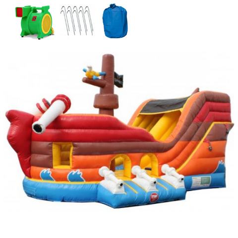 pirate themed inflatable water slide