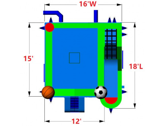 Sports 4-in-1 Combo C-135 dimensions