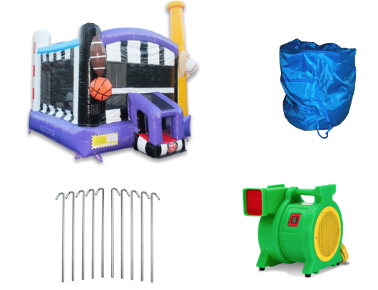 accessories included when you buy the all sports commercial bounce house