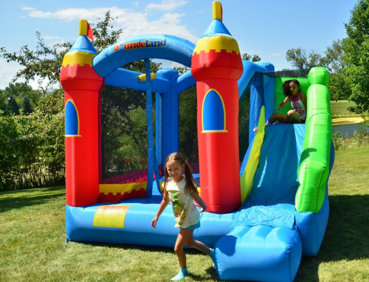 residential bounce house called the bounceland royal palace