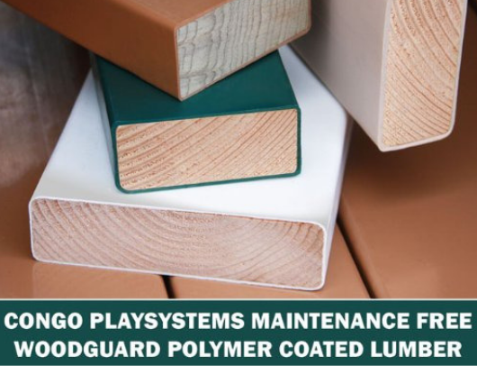 congo playsets are maintenance free using woodguard polymer coated lumber