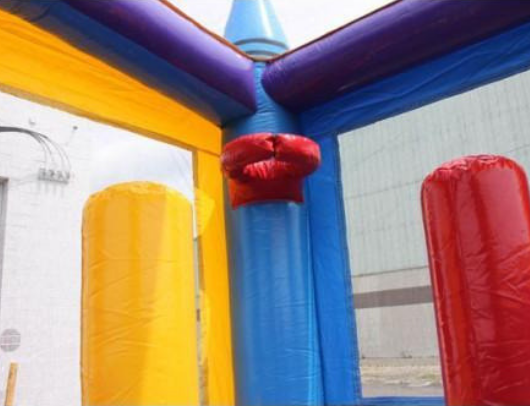 crayon commercial bouncy house with inflatable basketball hoop
