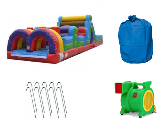 accessories included when you buy the inflatable obstacle course