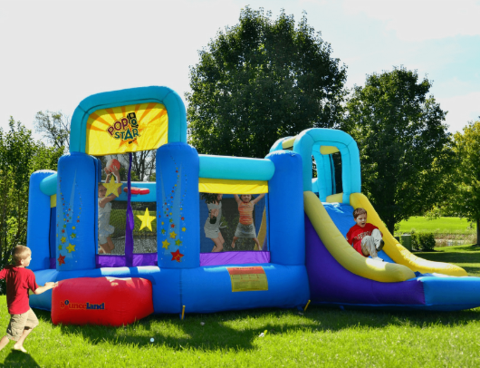 residential bounce house called the pop star from bounceland fun