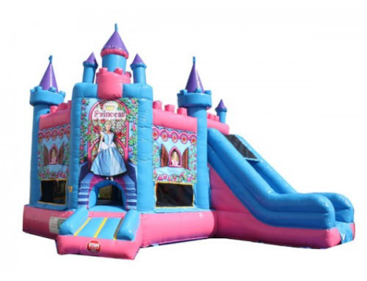 princess castle bounce house with slide combo