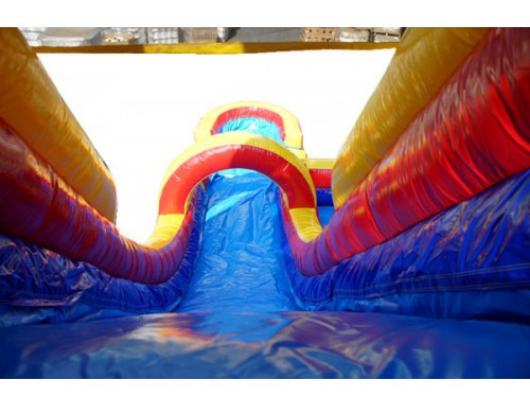 rainbow screamer inflatable slide can be used wet or dry