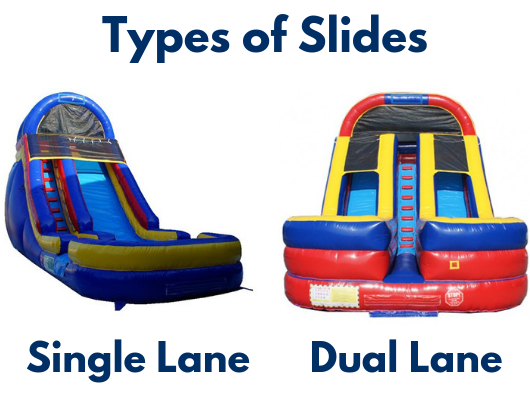 single lane versus dual lane inflatable slide