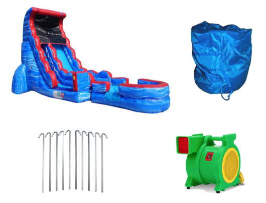 tsunami screamer slide with blower and accessories