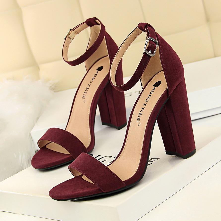 Square Heel Sexy Classic Buckle Strap Easy Pickins Store